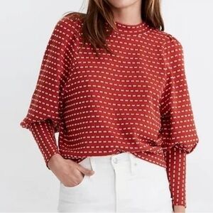 Madewell Red Patterned Sweatshirt